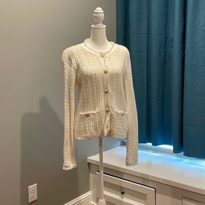 Cream Tahiari Chanel-style cardigan